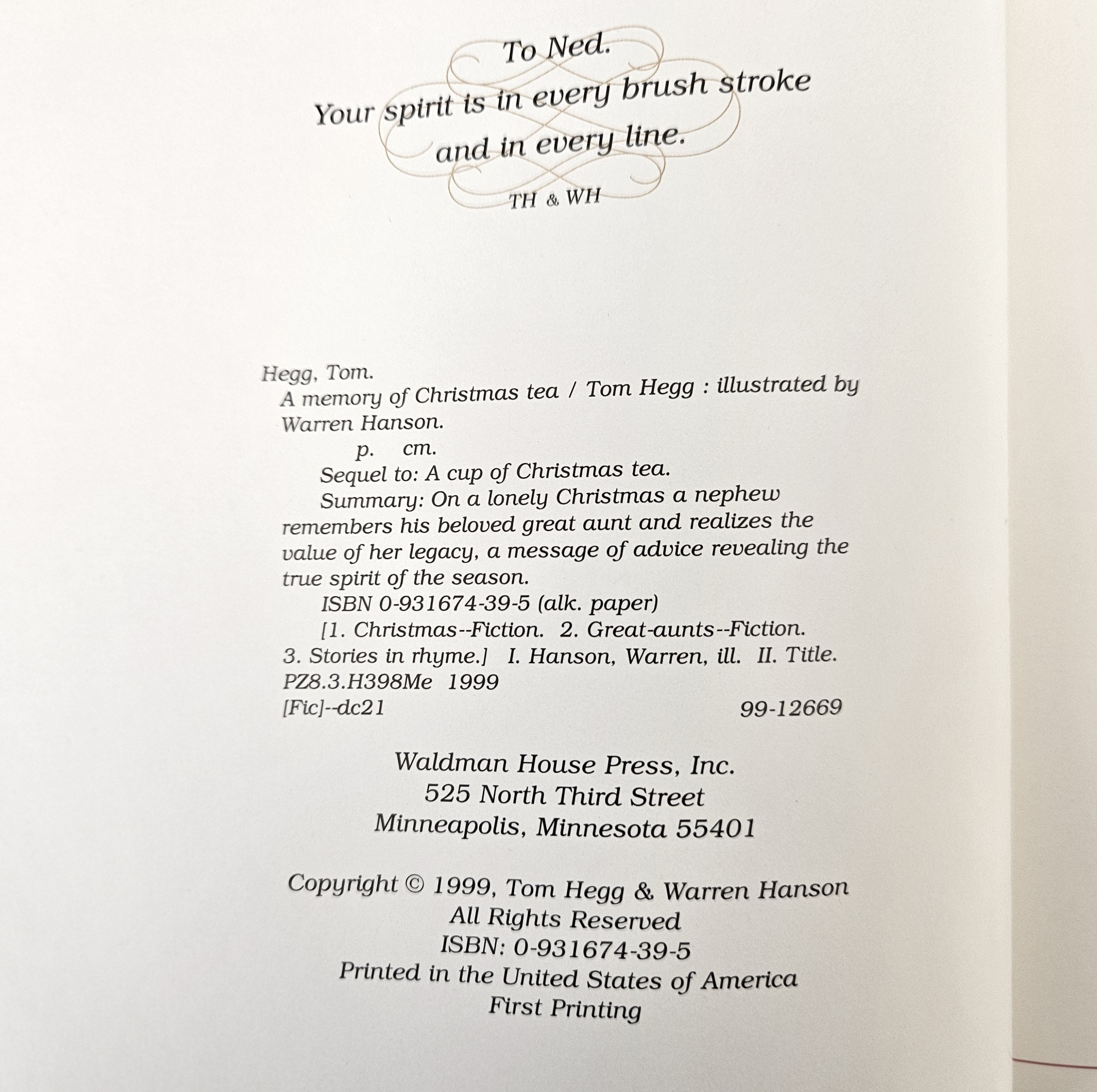 a memory of christmas teatom hegg & warren hanson, waldman