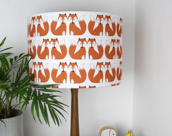 Orange Fox Animal print Drum Lampshade Lamp Shade Lightshade