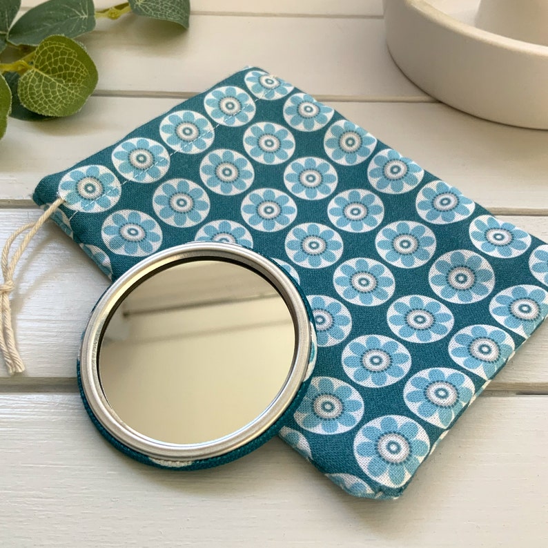 Blue Daisy Pocket Mirror Floral Scandi Daisy fabric image 4