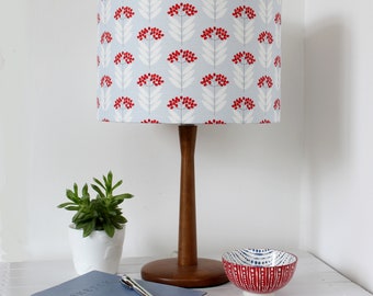 Pale Blue Elderberry Floral Fabric Lamp Shade Drum Lampshade Lightshade