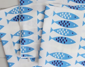 Fabric Remnant pack - Newlyn Fish in Blue