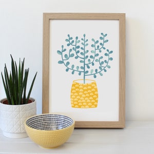 Potted Tree A4 Art Print Scandi House Plant Illustration