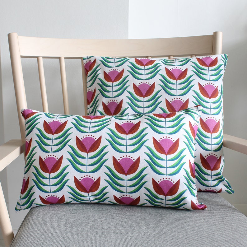 70s Retro Floral Print Cushion Cover Pillow Sham image 3