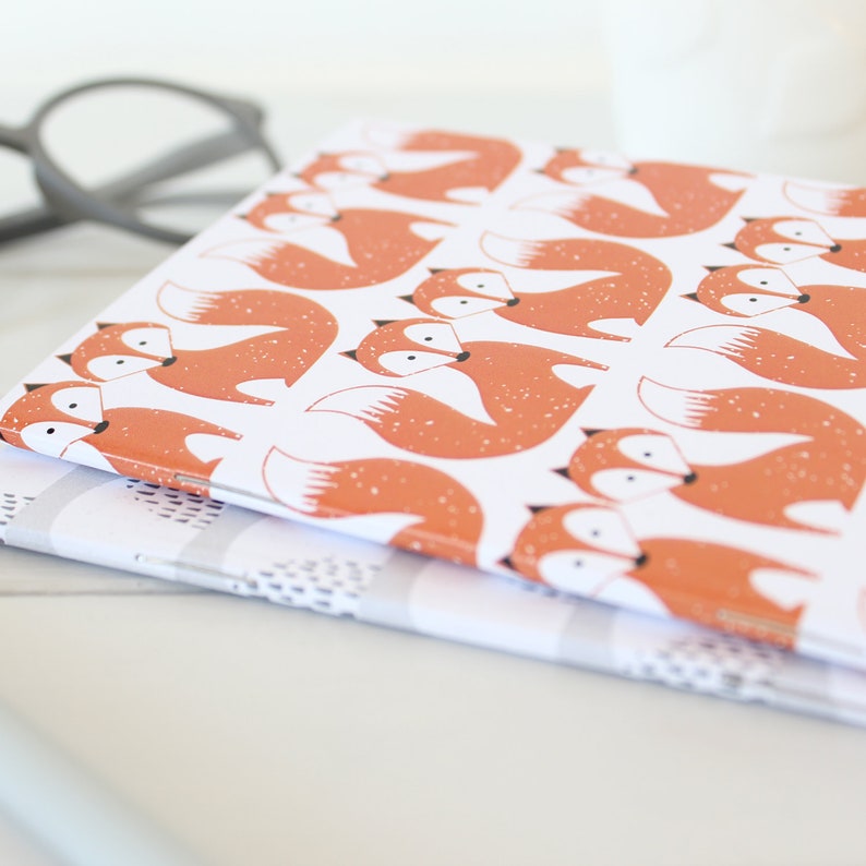 Fox small notebook Animal Print Scandi Style