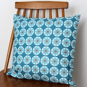 Teal Blue Daisy Daisy bloemenprint kussenhoes Pillow Sham afbeelding 1