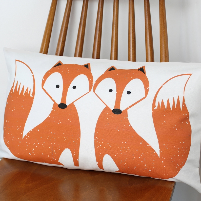 Foxy Motif Fox cushion cover pillow sham throw image 1