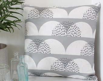 Cloud Print Cushion Cover Grey White 'Cumulus' Pillow Sham