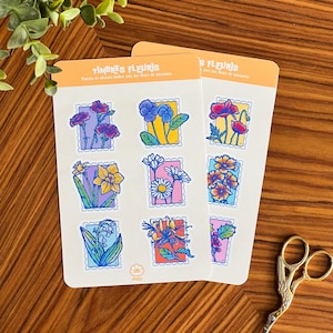 Planches stickers - Timbre fleuris