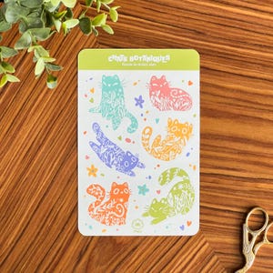 Planche de stickers - Chats Botaniques