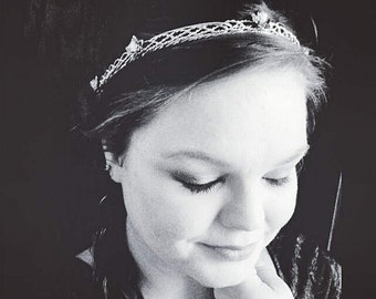 Lady of Rohan Bridal Headband Tiara Wedding Ivy Leaf Circlet Crystal Crown