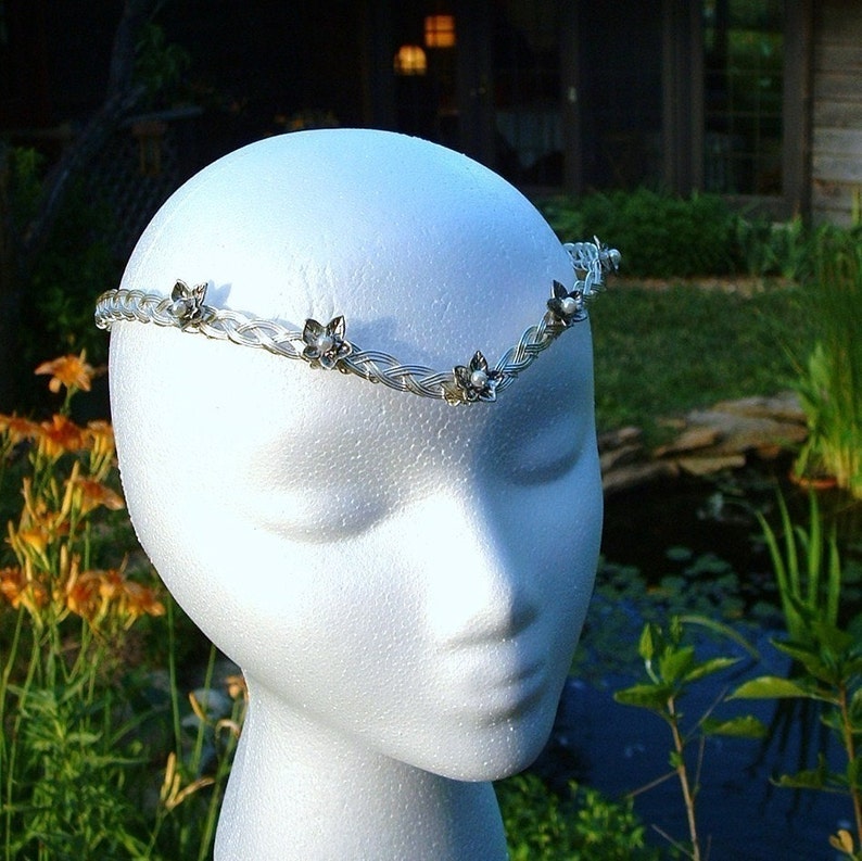 Elven Wedding Headband Circlet Celtic Weave Boho Silver or Etsy