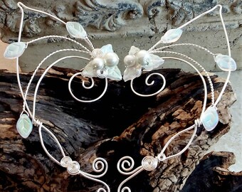 Elf Ear Cuff Wrap - Filigree Leaf Ear Cuff - Winter Bride Fairy Ears - Ear Cuffs No Piercing - Elven Jewelry