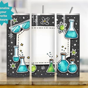 STEM Teacher Tumbler Wrap PNG, Science Teacher 20oz Skinny Tumbler Sublimation Design, Digital Download, Back to School Teacher Gift