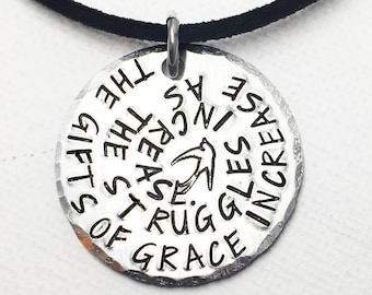 Custom Saint Quote Pendant, St Rose of Lima Gifts of Grace, Catholic Confirmation Jewelry