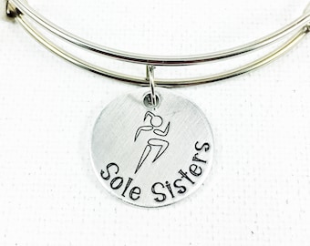 Sole Sisters Bangle Bracelet for Runner Girls