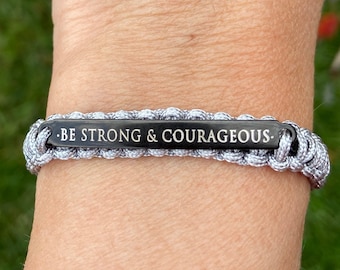 Thin Paracord Bracelet with Engraved Personalized ID Tag, Choose Tag, Cord and Buckle Colors