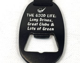 Golf Bottle Opener Keychain, Personalized Custom Engraved Father Daddy Gift, Beer, Wine, Golf Club, Golf Ball, Groomsman Gift, For Him