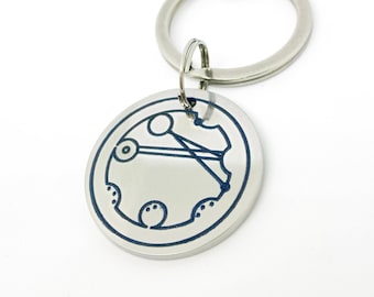 Personalized Dr Who Keychain, Custom Gallifreyan Name, Gallifreyan Keychain, Dr Who Gift, Time Lord, Engraved Name