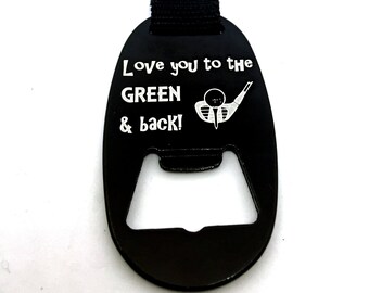 Golf Bottle Opener Keychain, Golf Keychain, Golf Keyring, Personalized Custom Engraved Father's Day Gift, Beer, Wine, Golf Gift for Him