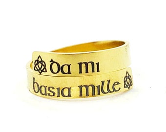 Da Mi Basia Mille Ring, Gaelic Ring, Celtic Ring, Give Me One Thousand Kisses Poem, Scottish Celtic Knot, Celtic Jewelry