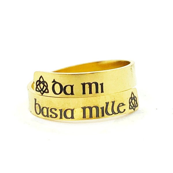 Da Mi Basia Mille Ring, Gaelic Ring, Celtic Ring, Give Me One Thousand Kisses Poem, Scottish Celtic Knot, Celtic Jewelry