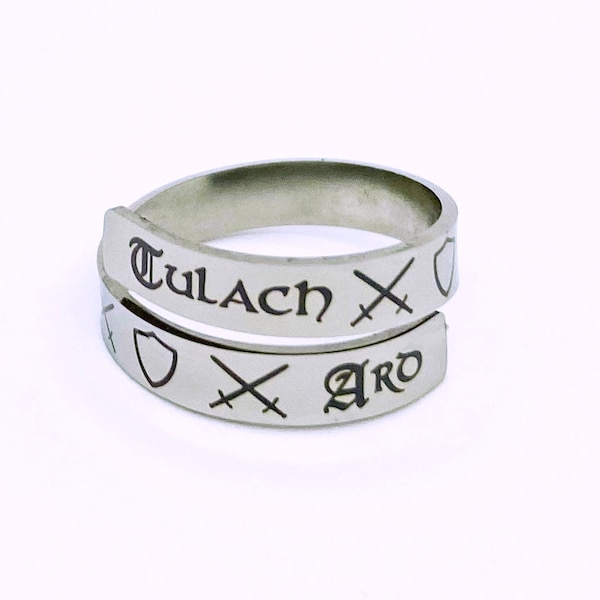 Tulach Ard Ring, Scottish Ring for Him, Unisex Ring, Celtic Scottish Clan Ring, MacKenzie Clan War Cry Ring, Wrap Ring