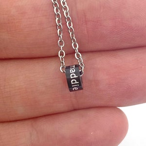 Name Bead Necklace Custom Personalized Engraved Aluminum Beads with Name, Date, or Design, School Colors, Gift for Teen, Mom