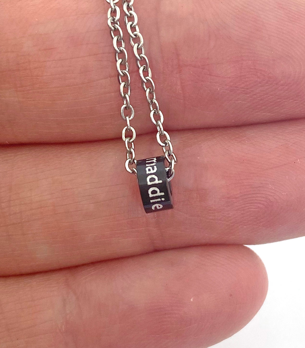 Personalized Sports Necklace Custom Engraved Aluminum Beads Etsy UK