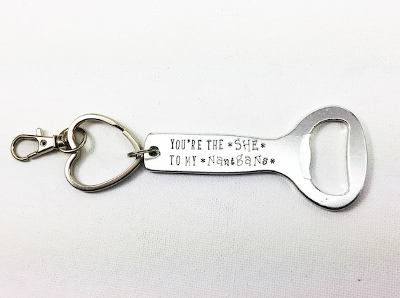 Beer Bottle Opener Keychain for Friend, Personalized Custom Hand