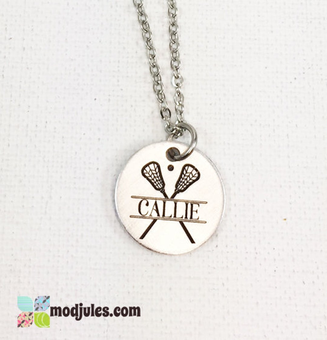 Personalized Lacrosse Necklace With Name Engraved Gift for Etsy