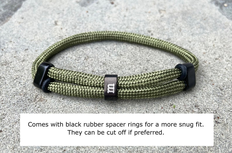 Personalized Paracord Bracelet, Adjustable Mens Cord Bracelet with Engraved Custom Slider Beads, Many Colors Available, Fathers Day Gift image 6