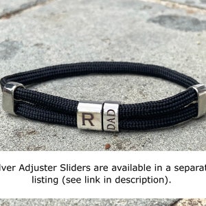 Personalized Paracord Bracelet, Adjustable Mens Cord Bracelet with Engraved Custom Slider Beads, Many Colors Available, Fathers Day Gift image 10