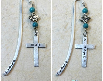 Religious Bookmark, Holy First Communion, Confirmation Gift, Graduation Gift, Cross Bookmark, Gift for Boy or Girl, Christian Bookmark