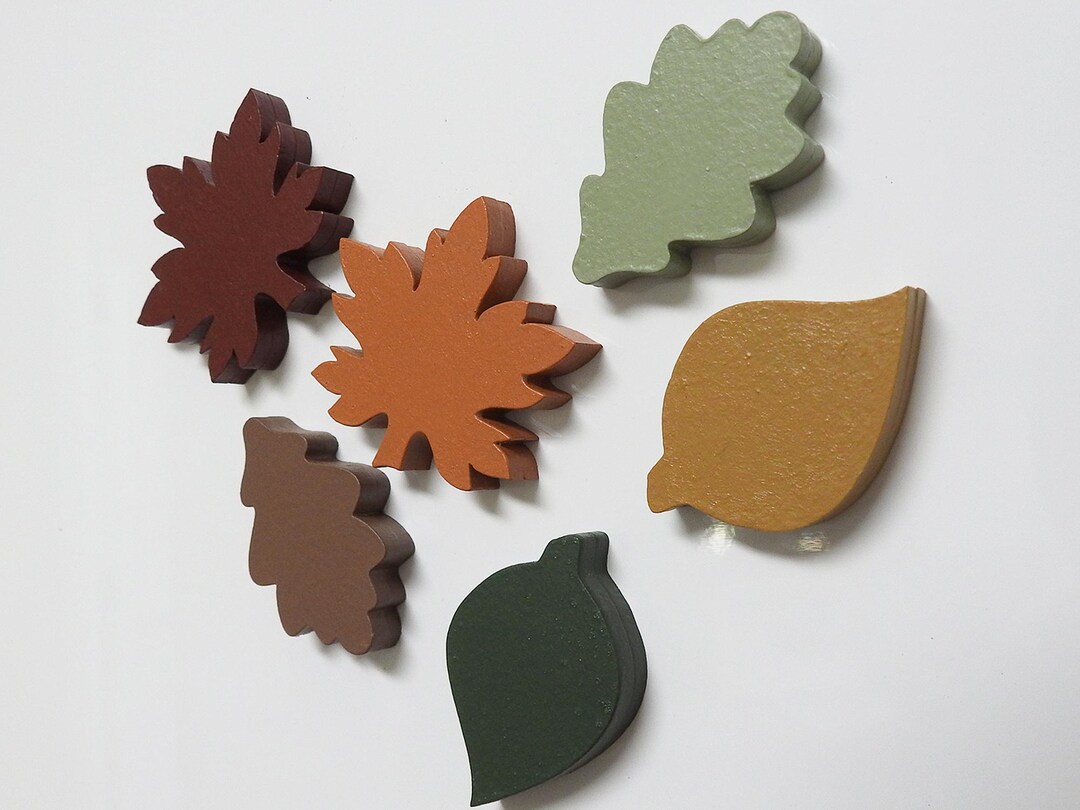 6 Miniature Fall Leaf Refrigerator Magnets Fall Hosting Party Favors ...