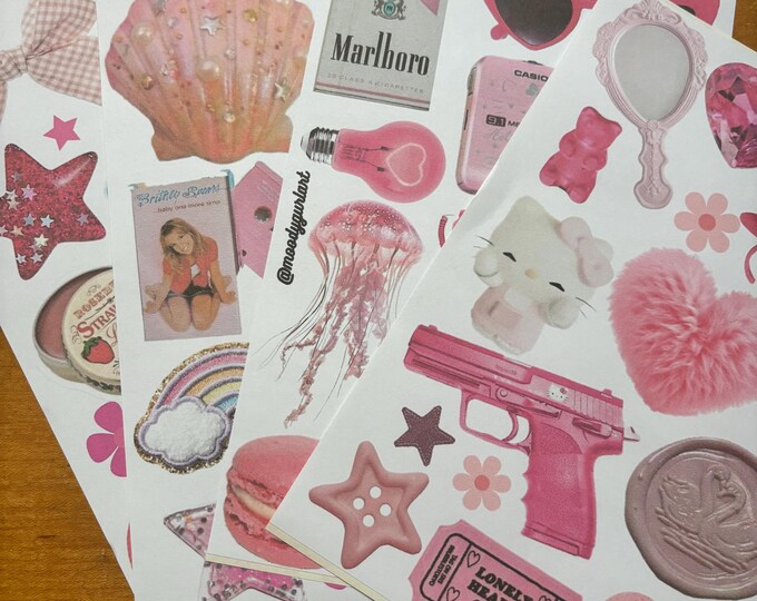 4 Sticker Sheets Pink Theme - Etsy