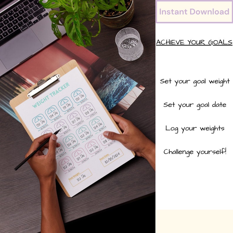 Weight Tracker | Digital Template | Editable and Printable | 3 Versions ...