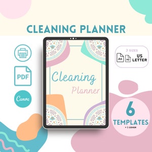 Schoonmaakplanner | Klusjesbundel | Digitale sjabloon | Bewerkbaar en afdrukbaar | Schoon huis | Dagelijks Wekelijks Maandelijks | Seizoen | Huis schoonmaken