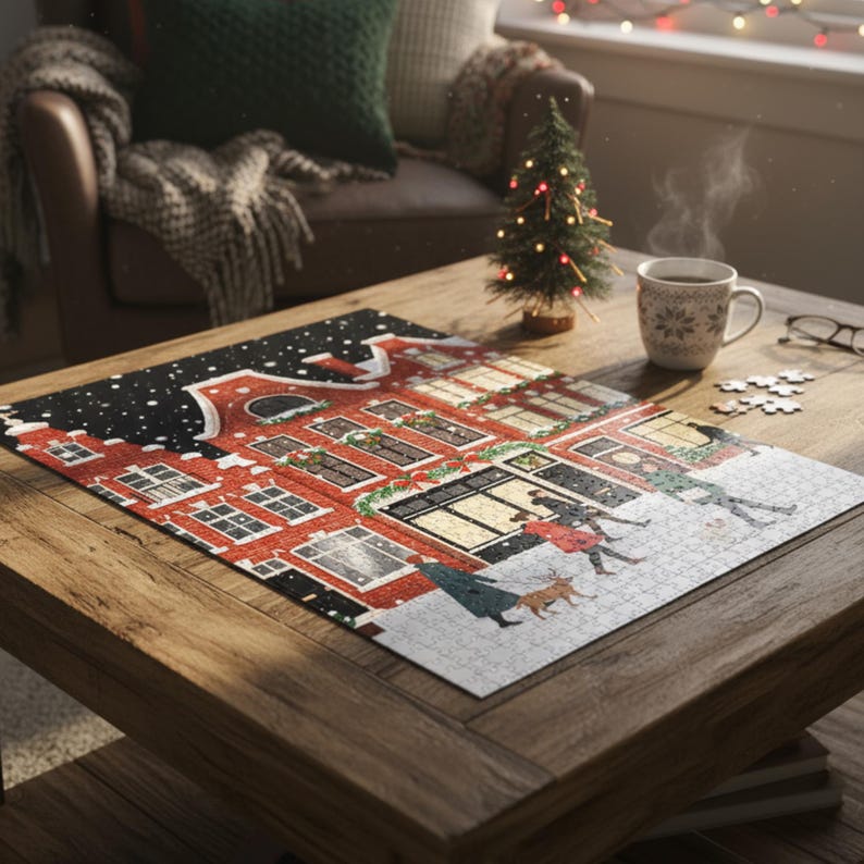 Buffalo Games Puzzle 'Winter's Night Lagerfeuer' – 1000 Teile Für Erwachsene, Fertig 26,75 X 19,75 Cm