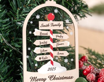 Personalisierter Weihnachtsbaumschmuck für die Familie 2026, Weihnachtsbaumschmuck mit individuellem Familiennamen, Christbaumschmuck, Geschenkidee für die Familie
