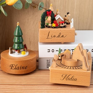 Musical Wooden Ballerina Keepsake,Christmas Music Box Gift,Engraved Name Music Box,Baby Shower Gift,Wooden Carousel,Train Music Box,Birthday