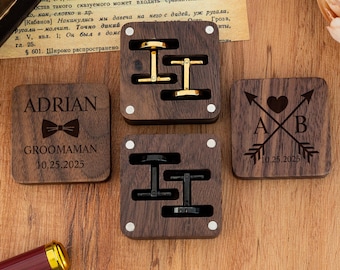 Custom Groomsmen Cufflinks, Groomsmen Gifts, Personalized Initial Cufflinks for Men, Best Man Gifts, Groomsmen Proposal, Cufflinks for Groom