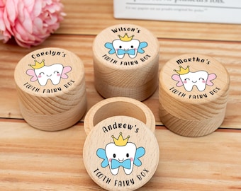 Custom Name Tooth Fairy Box,Personalised Wooden Tooth Fairy Coin Box,Boy Girl Tooth Box Keepsake,Kids Birthday Gifts,Baby Shower Gift