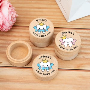 Caja de recuerdos del Hada de los Dientes, regalo personalizado para bebé, caja de monedas de madera con nombre personalizado, portadientes, regalo de cumpleaños para niño y niña, regalo para baby shower.