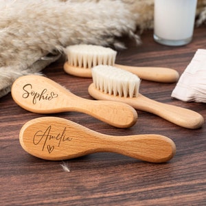 Personalised Wooden Baby Hairbrush,Custom Engraved Name Brush Keepsake Gift,Baby Shower,New Mom Gift,Baby Girl Gift,Baby Boy Gift,Xmas Gift