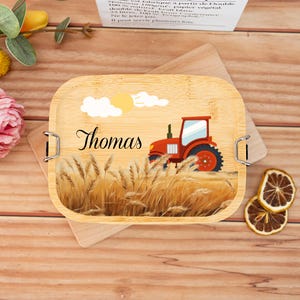 Lonchera con nombre personalizado, lonchera de tractor personalizada, lonchera de acero inoxidable para niños, regalos de regreso a clases, regalos de cumpleaños para niños