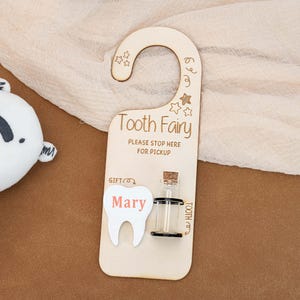 Percha para puerta personalizada con forma de Hada de los Dientes, percha para guardar dinero
