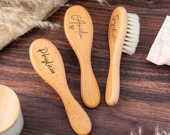 Personalised Wooden Baby Hairbrush,Custom Engraved Name Brush Keepsake Gift,Baby Shower Gift,Baby Girl Gift,Baby Boy Gift,New Parents Gift