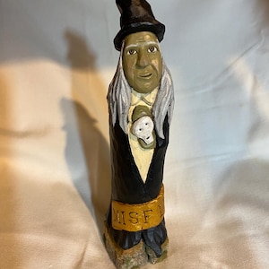 Misfit Witch carved from cottonwood bark