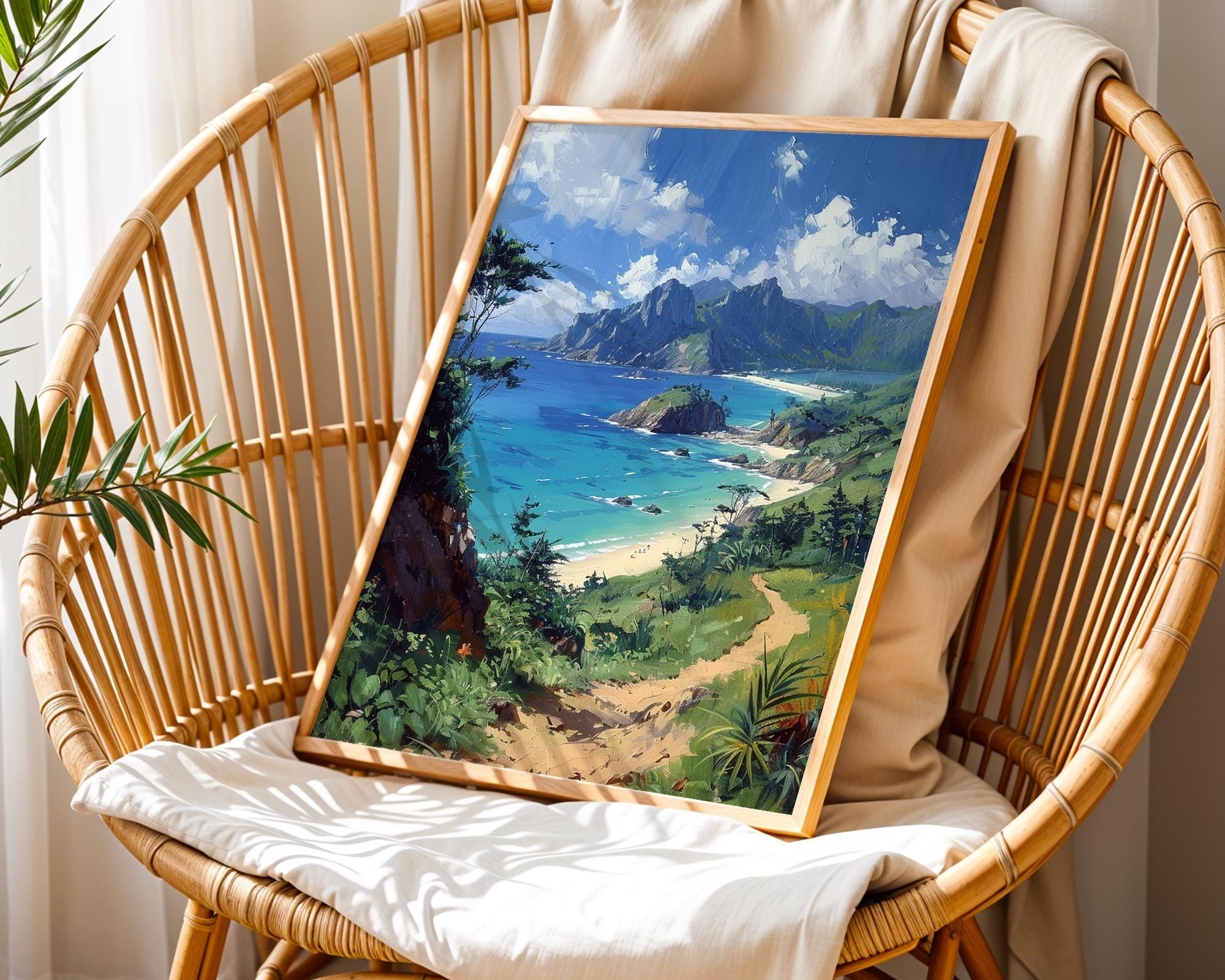 Keramashoto National Park Oil Painting, Keramashoto Okinawa Poster