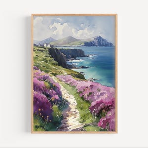 Dingle Peninsula Ireland Watercolor Painting, Republic of Ireland Poster or Canvas Giclée Print, Irish Nature Travel Seaside Wall Art Gift
